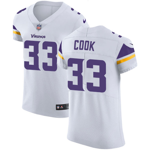 Nike Vikings #33 Dalvin Cook White Men's Stitched NFL Vapor Untouchable Elite Jersey - Click Image to Close